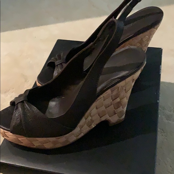 Banana Republic brown Open toe wedge sling back - Picture 2 of 5